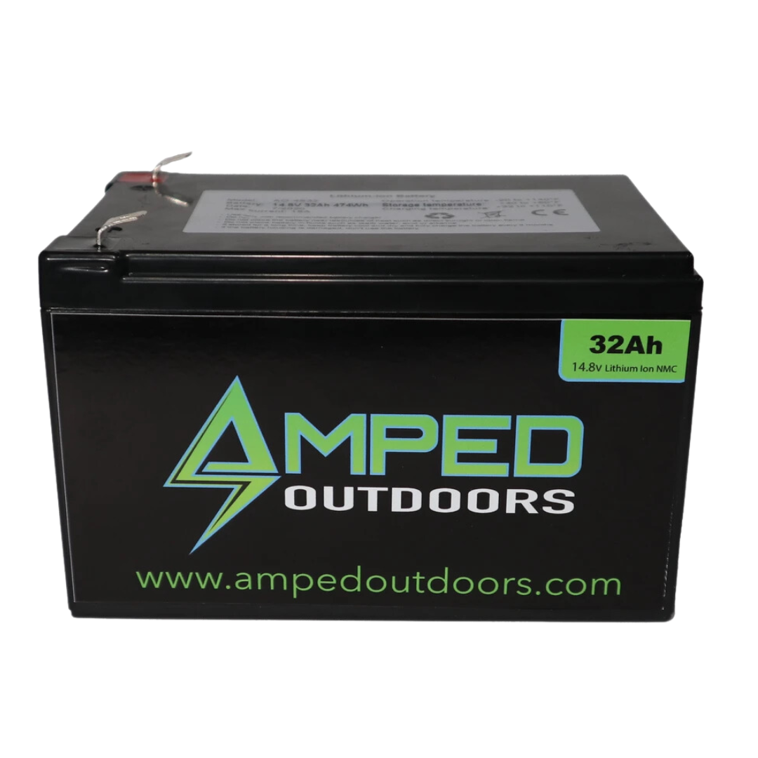 Amped Outdoors 32Ah Lithium Battery (14.8V NMC) with Charger Summit