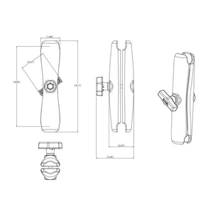Ram 9" Aluminum Double 1.5" Ball Arm